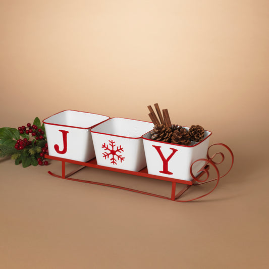 Holiday Sleigh w/Baskets Tabletop
