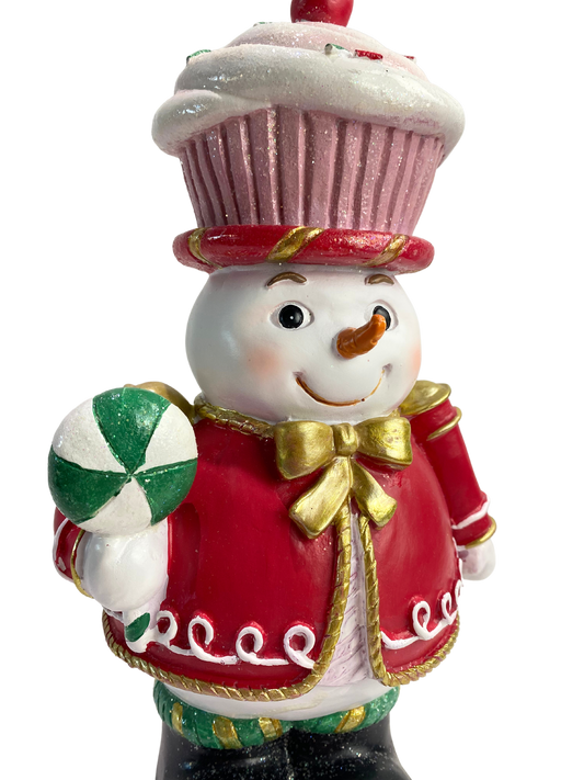 Traditional Snowman Nutcracker w/Cupcake