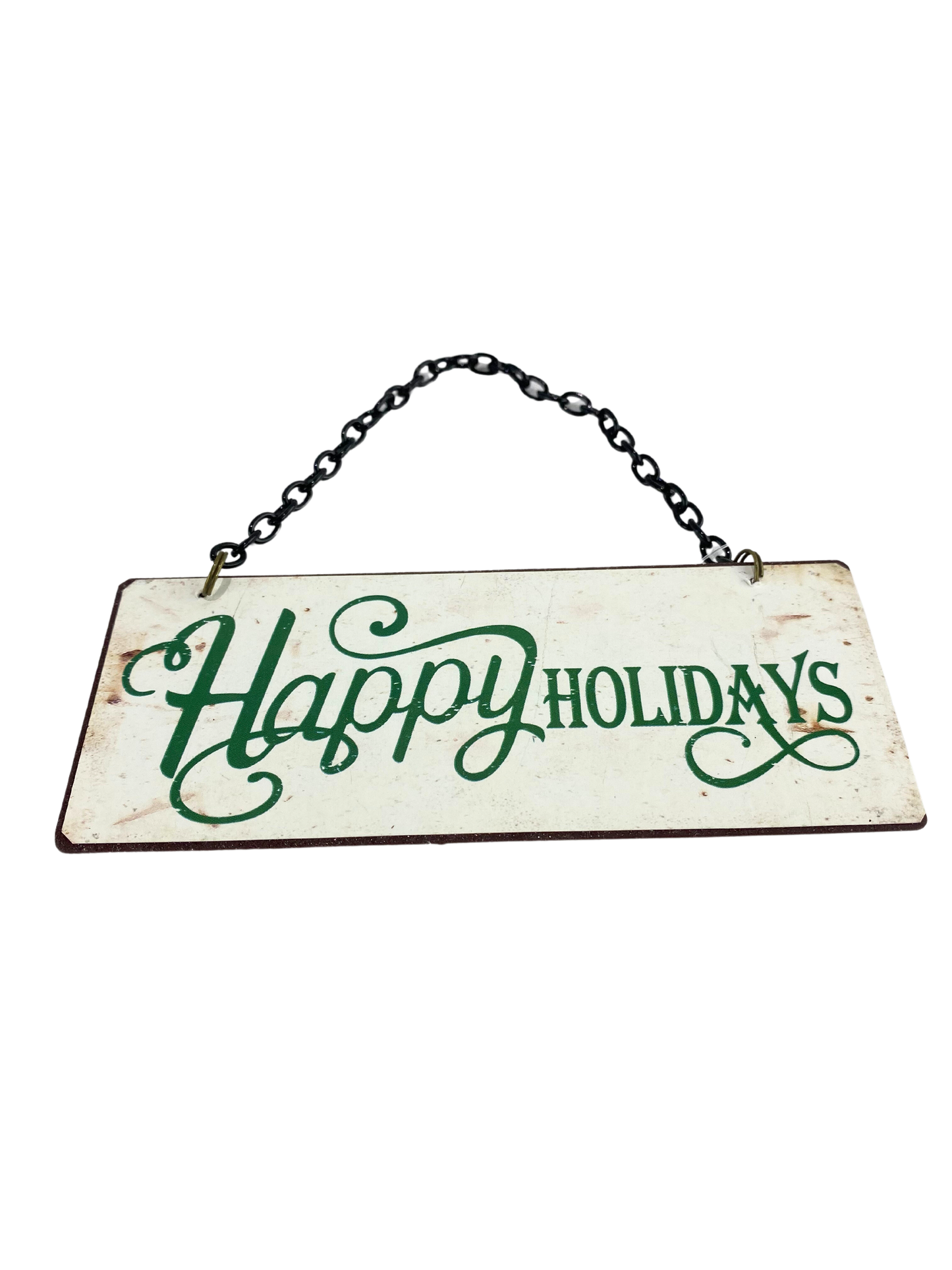 Tiny Green Happy Holidays Sign Ornament