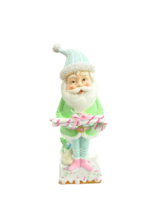 Pastel Santa w/Candy Canes