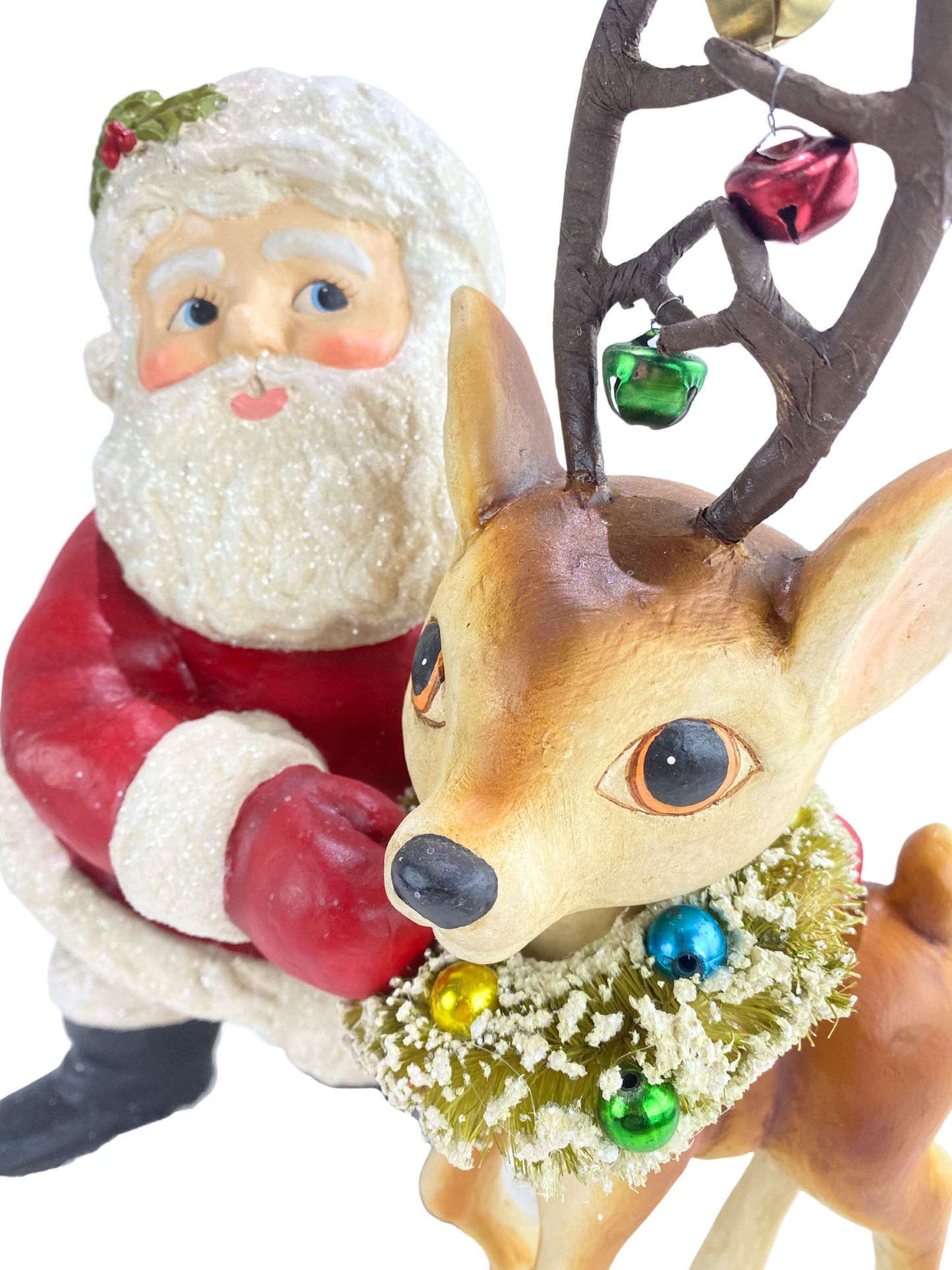 Large Retro Santa with Reindeer