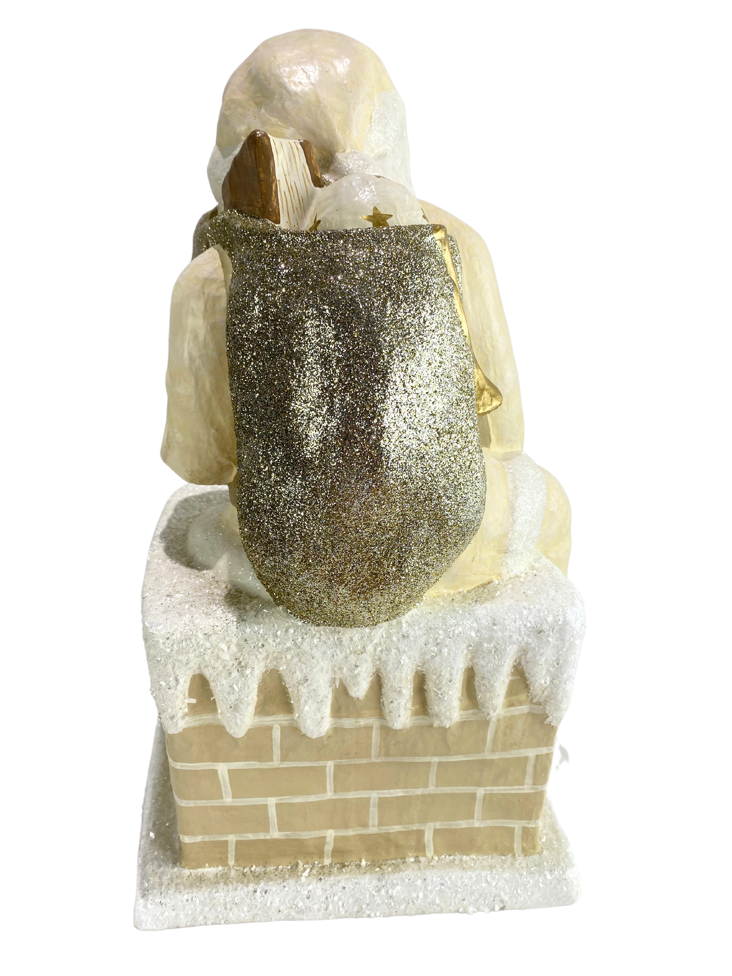 Large Ivory Santa Down Chimney