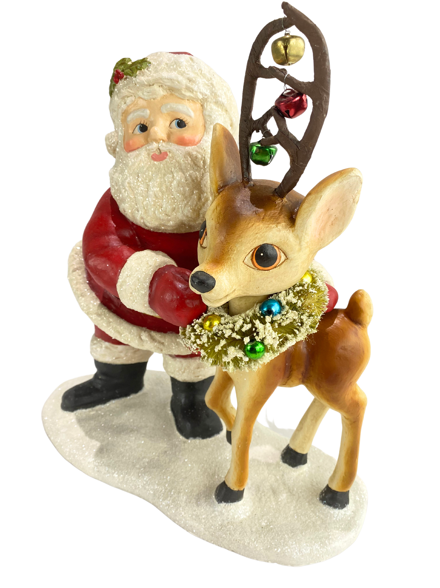 Large Retro Santa with Reindeer