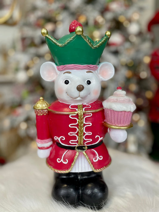 Traditional Mouse Nutcracker w/Cupcake