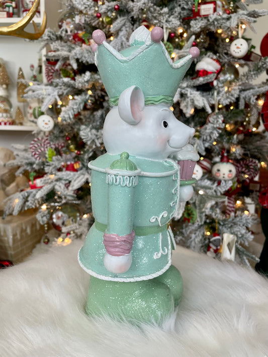 Pastel Mouse Nutcracker w/Cupcake