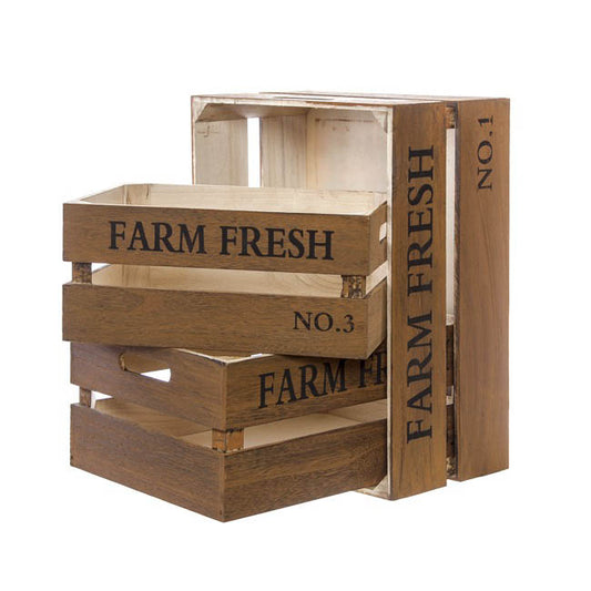 Set Three Rustic Farmhouse Crates