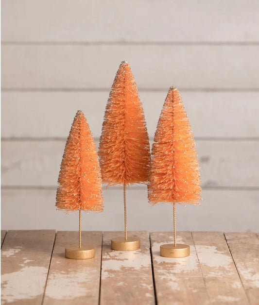 Electric Orange Halloween Trees S/3