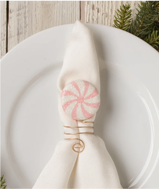 Pink Peppermint Napkin Holder/Wine Charm