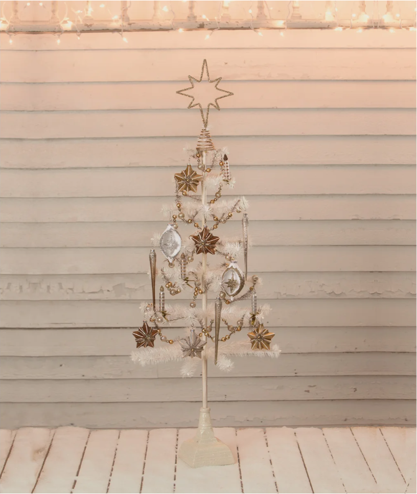 Old Gold Moravian Star Wire Tree Topper