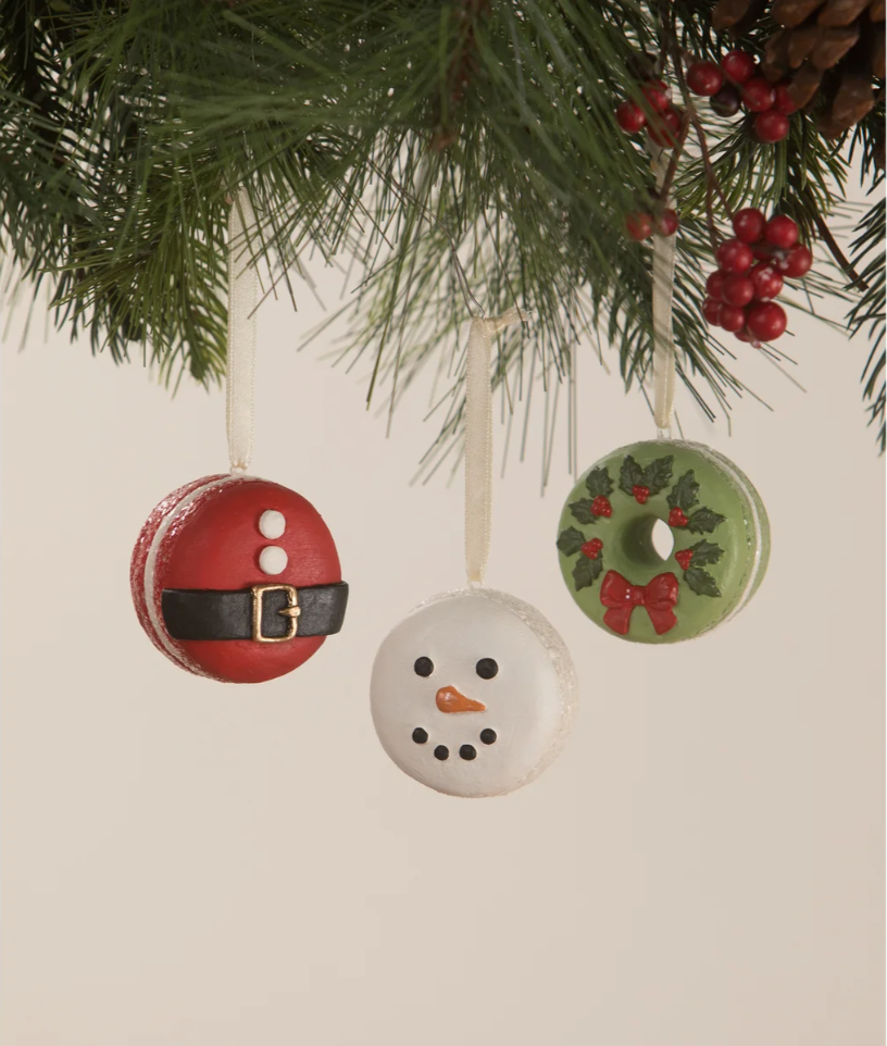Christmas Macaron Ornaments S/3