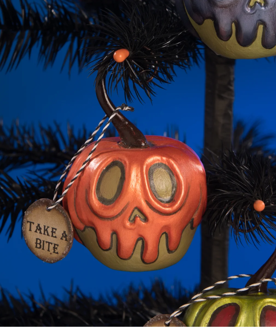 Green Apple With Orange Poison Ornament Mini