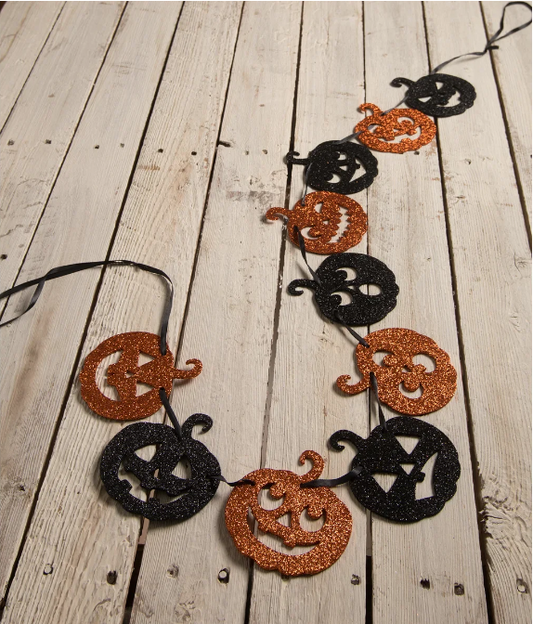 Jack-O-Lantern Glitter Garland