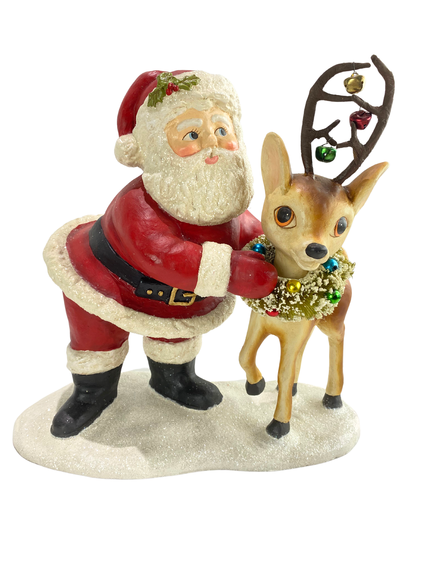 Large Retro Santa with Reindeer