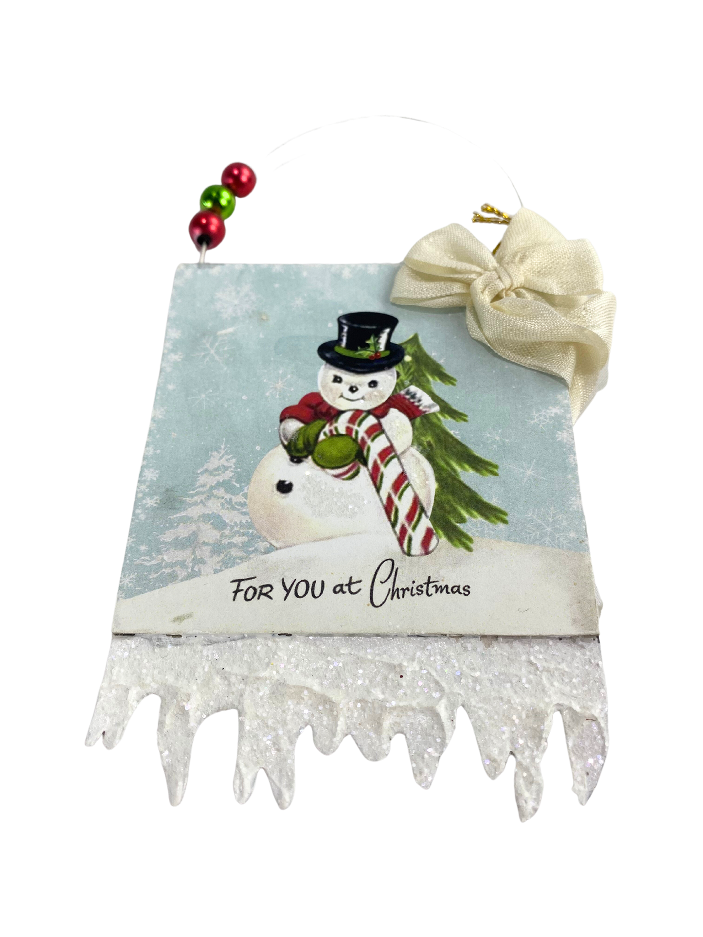 Snowman Postcard Ornament