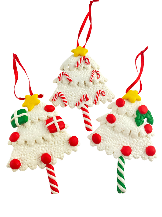 Peppermint Tree Ornaments Set of Three