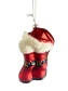 Glass Santa Boots & Hat Ornament