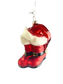 Glass Santa Boots & Hat Ornament