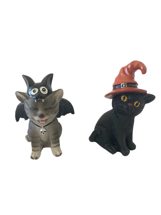 Cat in Costume Figurine Set of Two