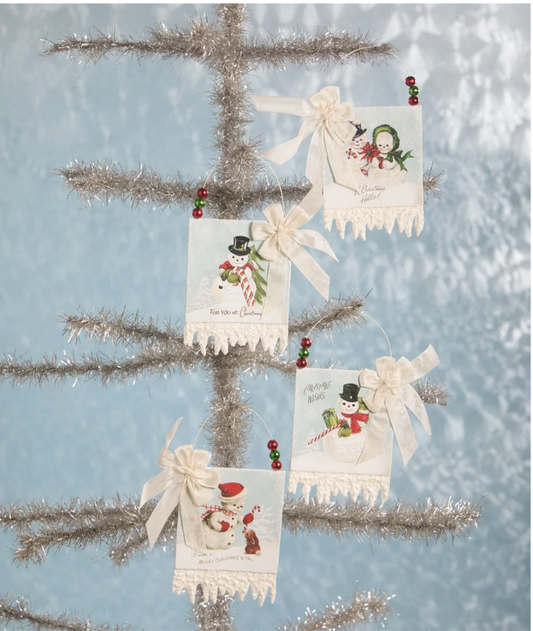 Snowman Postcard Ornament