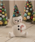 Retro Candy Cane Snowman With Tree Medium