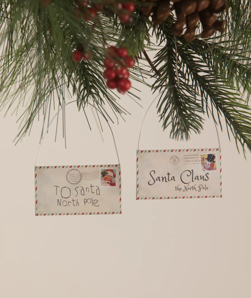 Letter to Santa Ornaments Set of Two