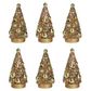 Peaceful Mini Gold Bottle Brush Trees S/6