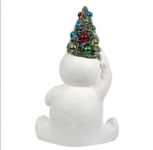 Retro Candy Cane Snowman With Tree Medium