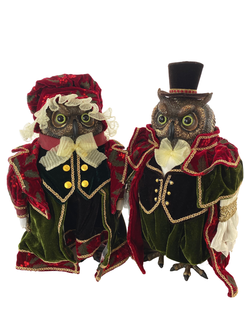 Carolling Owls Set of Two